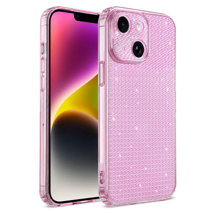 For iPhone 14 Sparkling Diamond Glitter Airbag Phone Case - Pink - EDA009883714C