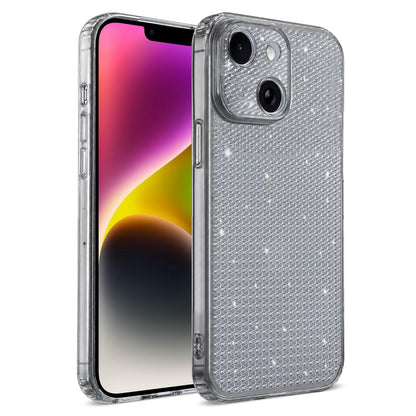 For iPhone 14 Sparkling Diamond Glitter Airbag Phone Case - Black - EDA009883714D