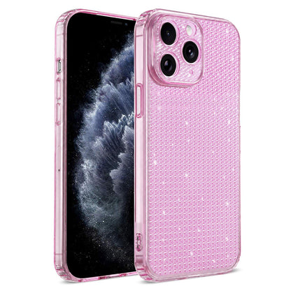 For iPhone 11 Pro Max Sparkling Diamond Glitter Airbag Phone Case - Pink - EDA009883722C