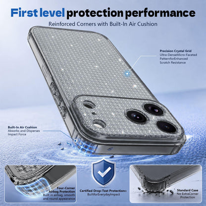 For iPhone 11 Pro Max Sparkling Diamond Glitter Airbag Phone Case - Black - EDA009883722D