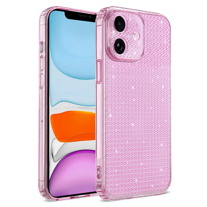 For iPhone 11 Sparkling Diamond Glitter Airbag Phone Case - Pink - EDA009883723C