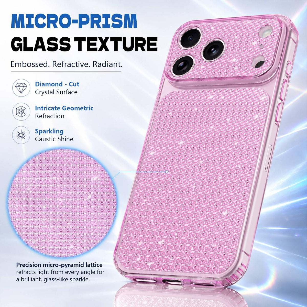 For iPhone 11 Sparkling Diamond Glitter Airbag Phone Case - Pink - EDA009883723C