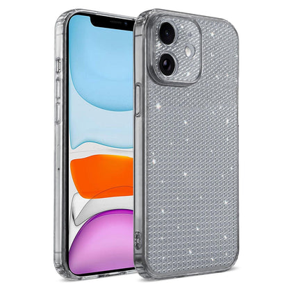 For iPhone 11 Sparkling Diamond Glitter Airbag Phone Case - Black - EDA009883723D