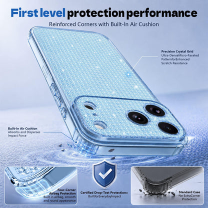 For iPhone 11 Pro Sparkling Diamond Glitter Airbag Phone Case - Blue - EDA009883724E
