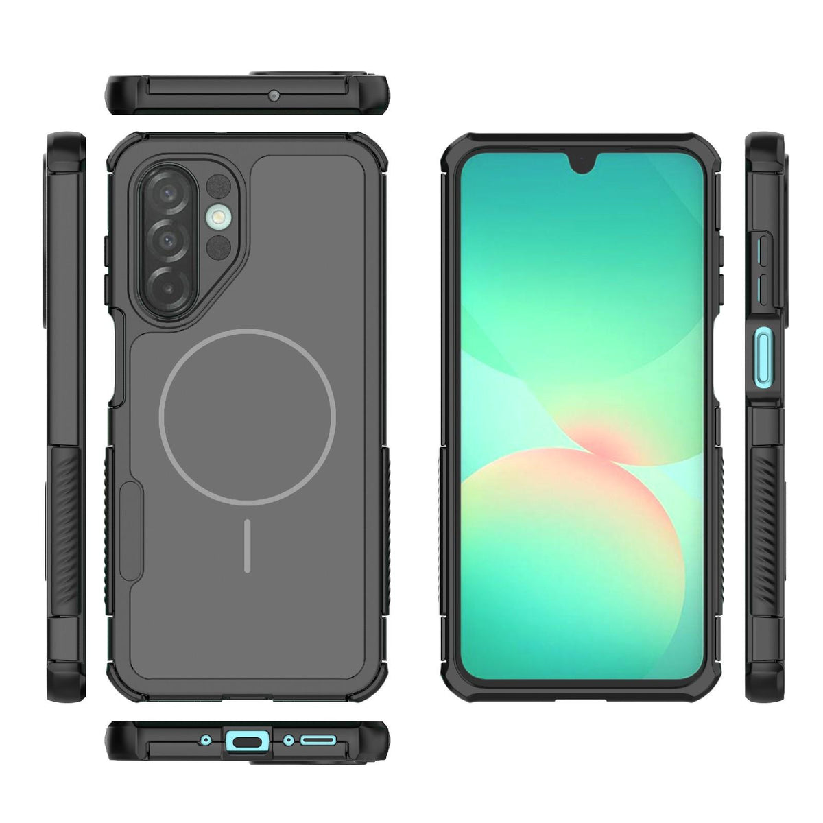 For Galaxy A26 5G/A17/A18 5G Heat Dissipation Air Shockproof TPU + PC Magsafe Phone Case - Black - EDA009885301A