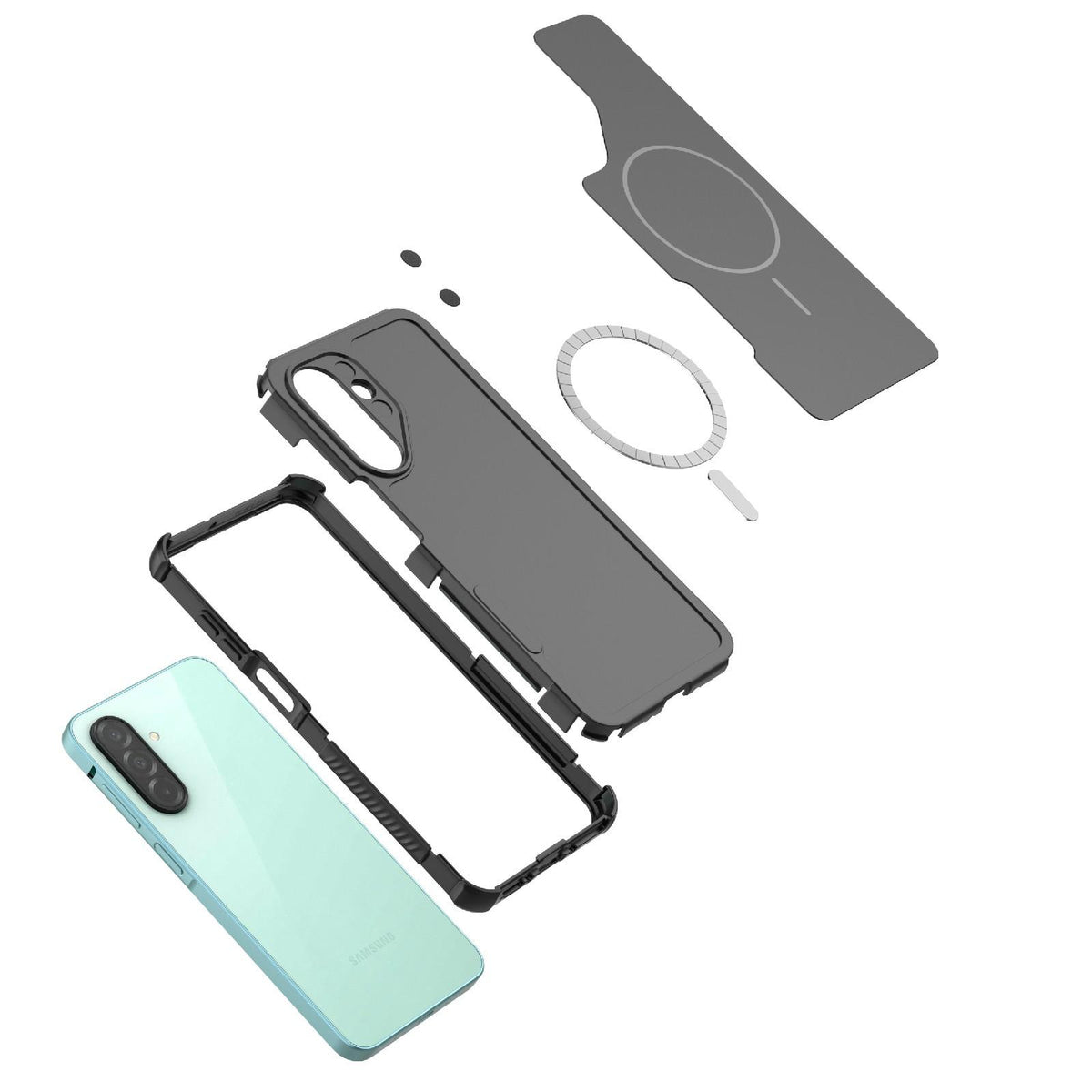 For Galaxy A26 5G/A17/A18 5G Heat Dissipation Air Shockproof TPU + PC Magsafe Phone Case - Gray - EDA009885301B
