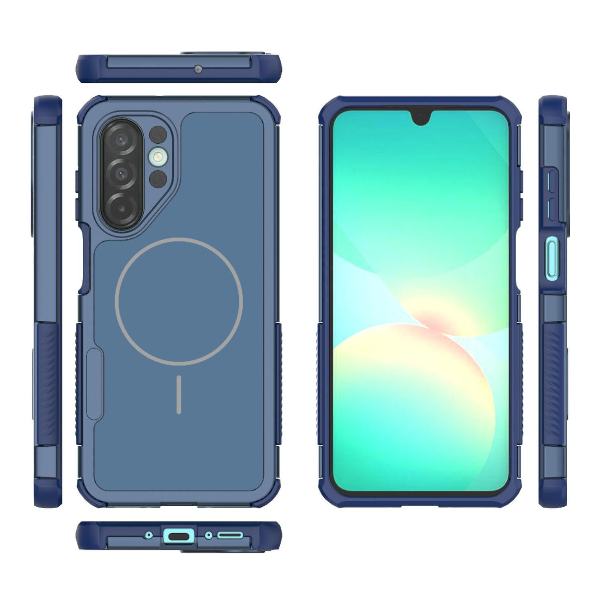 For Galaxy A26 5G/A17/A18 5G Heat Dissipation Air Shockproof TPU + PC Magsafe Phone Case - Blue - EDA009885301C