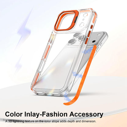 For iPhone 18 Pro Max Lens Frame Holder Acrylic TPU Phone Case - Clear Orange - EDA009890902A
