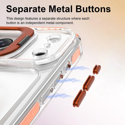 For iPhone 18 Pro Max Lens Frame Holder Acrylic TPU Phone Case - Clear Orange - EDA009890902A