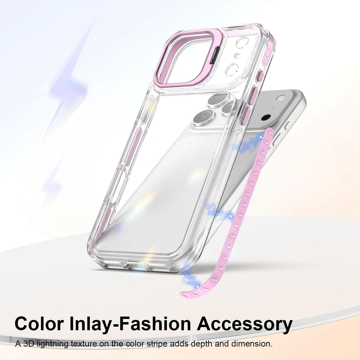 For iPhone 18 Pro Max Lens Frame Holder Acrylic TPU Phone Case - Clear Pink - EDA009890902B