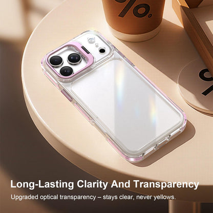 For iPhone 18 Pro Max Lens Frame Holder Acrylic TPU Phone Case - Clear Pink - EDA009890902B