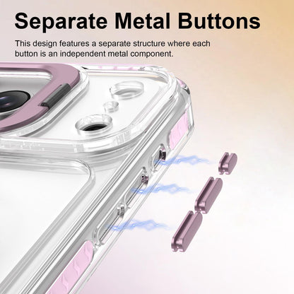For iPhone 18 Pro Max Lens Frame Holder Acrylic TPU Phone Case - Clear Pink - EDA009890902B