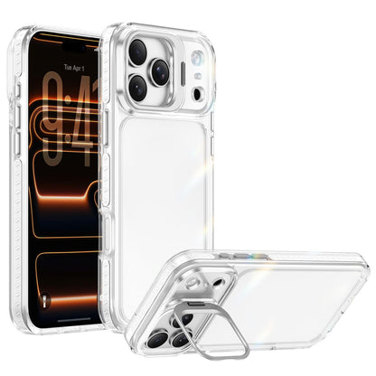 For iPhone 18 Pro Max Lens Frame Holder Acrylic TPU Phone Case - Transparent - EDA009890902D