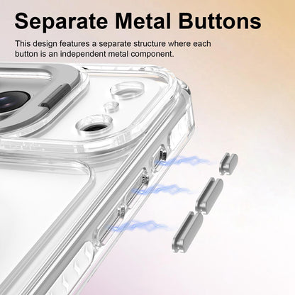 For iPhone 18 Pro Max Lens Frame Holder Acrylic TPU Phone Case - Transparent - EDA009890902D