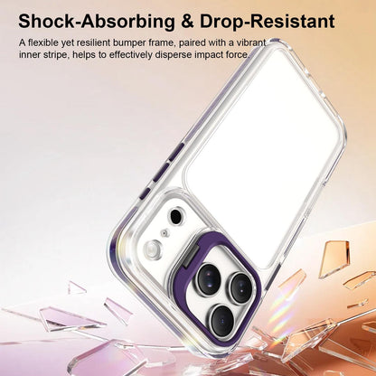 For iPhone 18 Pro Max Lens Frame Holder Acrylic TPU Phone Case - Clear Purple - EDA009890902E