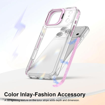 For iPhone 17 Pro Max Lens Frame Holder Acrylic TPU Phone Case - Clear Pink - EDA009890903B