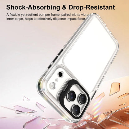 For iPhone 17 Pro Max Lens Frame Holder Acrylic TPU Phone Case - Clear Black - EDA009890903C