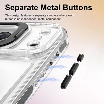 For iPhone 17 Pro Max Lens Frame Holder Acrylic TPU Phone Case - Clear Black - EDA009890903C