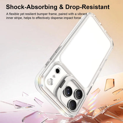 For iPhone 17 Pro Max Lens Frame Holder Acrylic TPU Phone Case - Transparent - EDA009890903D