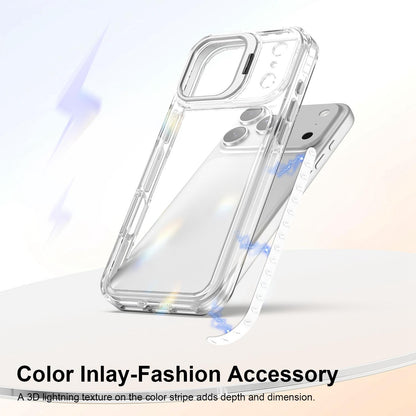 For iPhone 17 Pro Max Lens Frame Holder Acrylic TPU Phone Case - Transparent - EDA009890903D