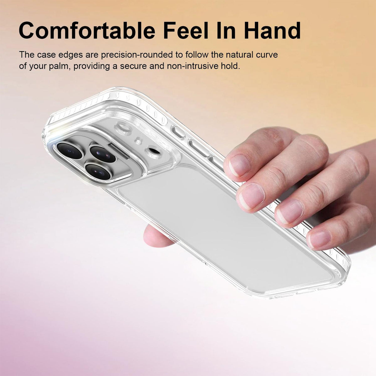 For iPhone 17 Pro Max Lens Frame Holder Acrylic TPU Phone Case - Transparent - EDA009890903D