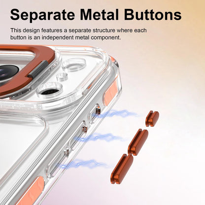 For iPhone 17 Pro Lens Frame Holder Acrylic TPU Phone Case - Clear Orange - EDA009890904A