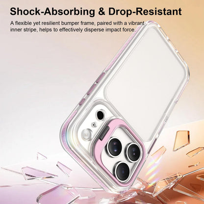For iPhone 17 Pro Lens Frame Holder Acrylic TPU Phone Case - Clear Pink - EDA009890904B