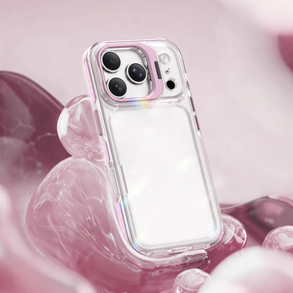 For iPhone 17 Pro Lens Frame Holder Acrylic TPU Phone Case - Clear Pink - EDA009890904B