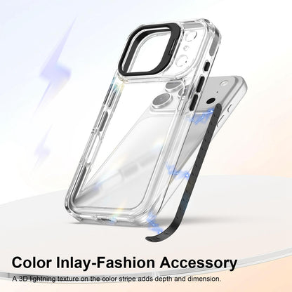 For iPhone 17 Pro Lens Frame Holder Acrylic TPU Phone Case - Clear Black - EDA009890904C