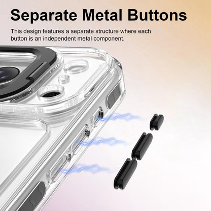 For iPhone 17 Pro Lens Frame Holder Acrylic TPU Phone Case - Clear Black - EDA009890904C