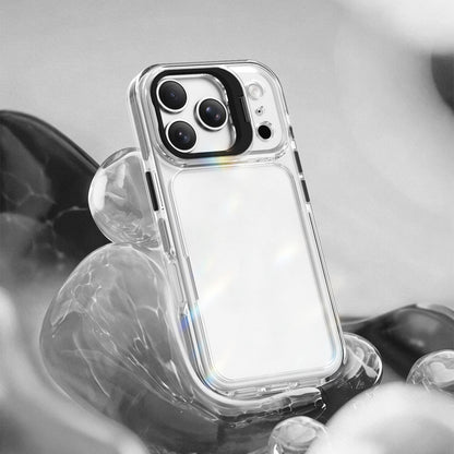 For iPhone 17 Pro Lens Frame Holder Acrylic TPU Phone Case - Clear Black - EDA009890904C