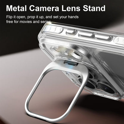 For iPhone 17 Pro Lens Frame Holder Acrylic TPU Phone Case - Transparent - EDA009890904D