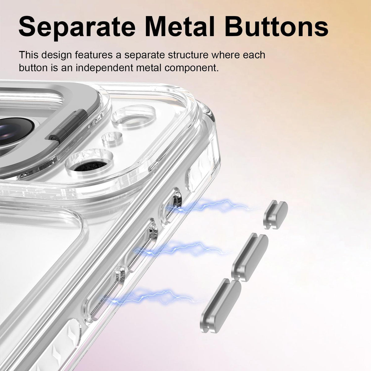 For iPhone 17 Pro Lens Frame Holder Acrylic TPU Phone Case - Transparent - EDA009890904D