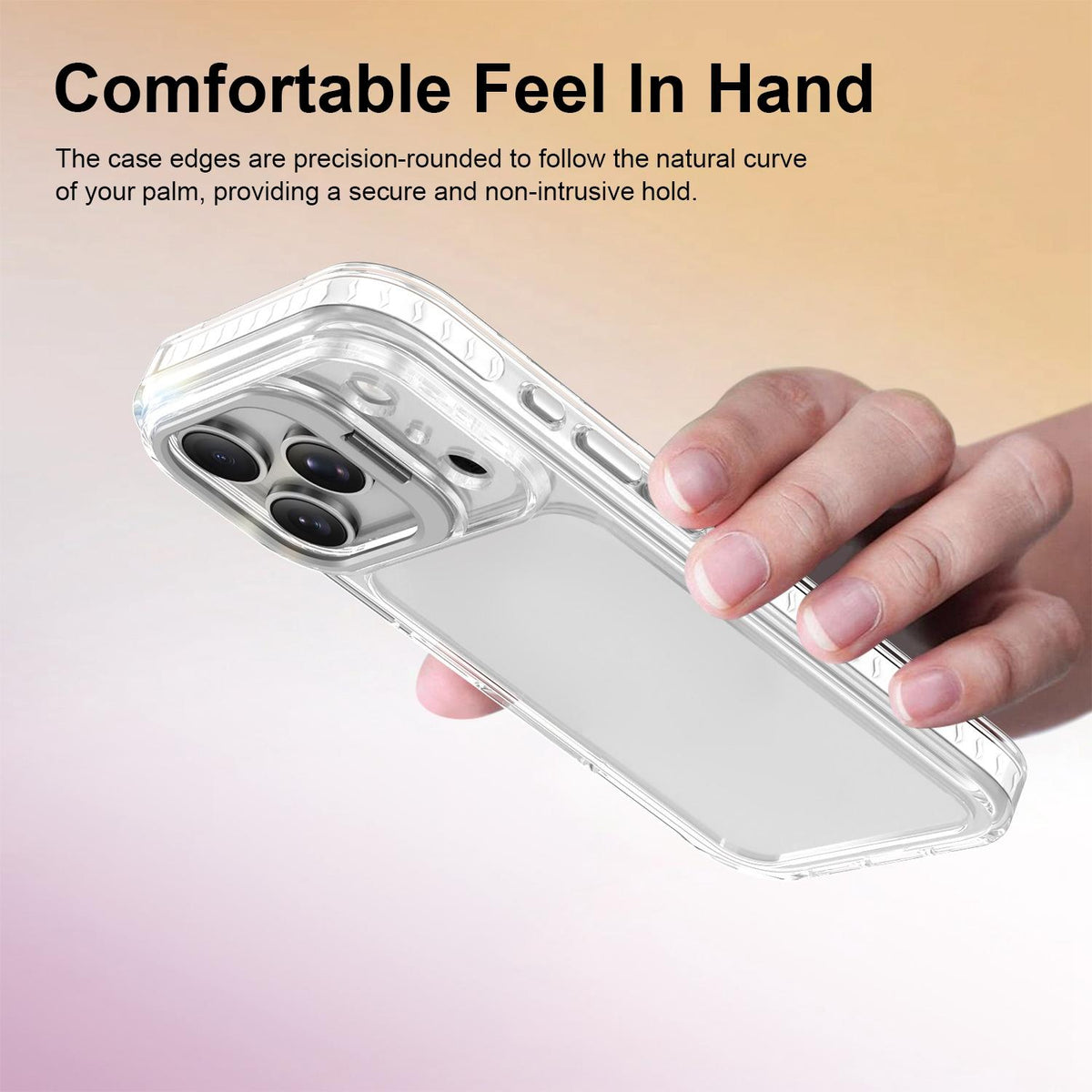 For iPhone 17 Pro Lens Frame Holder Acrylic TPU Phone Case - Transparent - EDA009890904D