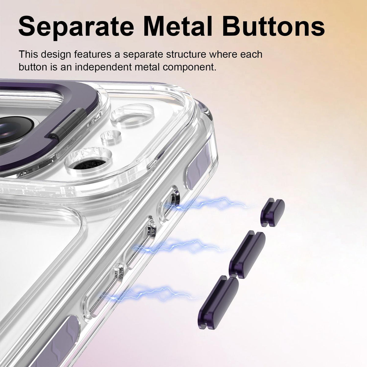 For iPhone 17 Pro Lens Frame Holder Acrylic TPU Phone Case - Clear Purple - EDA009890904E