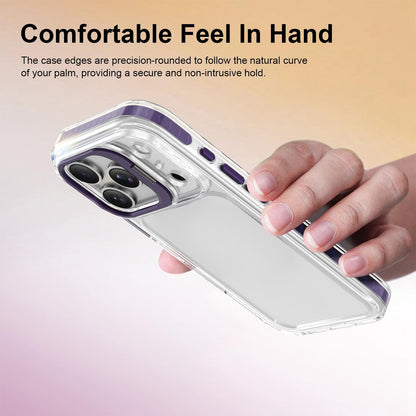 For iPhone 17 Pro Lens Frame Holder Acrylic TPU Phone Case - Clear Purple - EDA009890904E