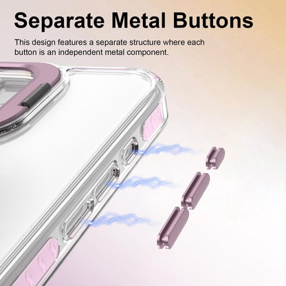 For iPhone 17 Lens Frame Holder Acrylic TPU Phone Case - Clear Pink - EDA009890905B