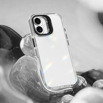 For iPhone 17 Lens Frame Holder Acrylic TPU Phone Case - Clear Black - EDA009890905C
