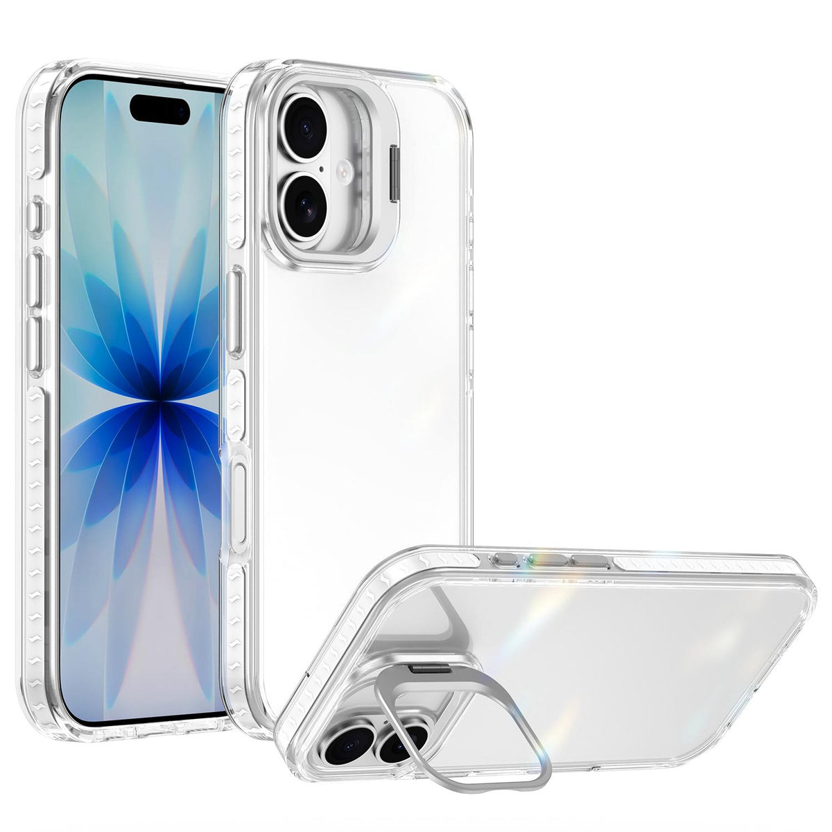 For iPhone 17 Lens Frame Holder Acrylic TPU Phone Case - Transparent - EDA009890905D