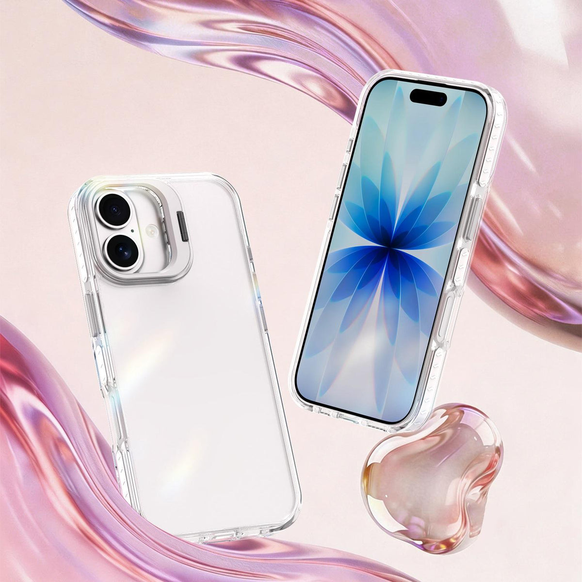 For iPhone 17 Lens Frame Holder Acrylic TPU Phone Case - Transparent - EDA009890905D