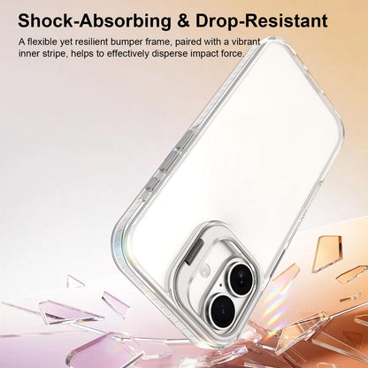 For iPhone 17 Lens Frame Holder Acrylic TPU Phone Case - Transparent - EDA009890905D