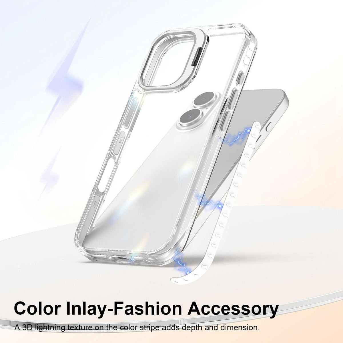 For iPhone 17 Lens Frame Holder Acrylic TPU Phone Case - Transparent - EDA009890905D
