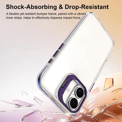 For iPhone 17 Lens Frame Holder Acrylic TPU Phone Case - Clear Purple - EDA009890905E