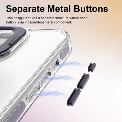 For iPhone 17 Lens Frame Holder Acrylic TPU Phone Case - Clear Purple - EDA009890905E