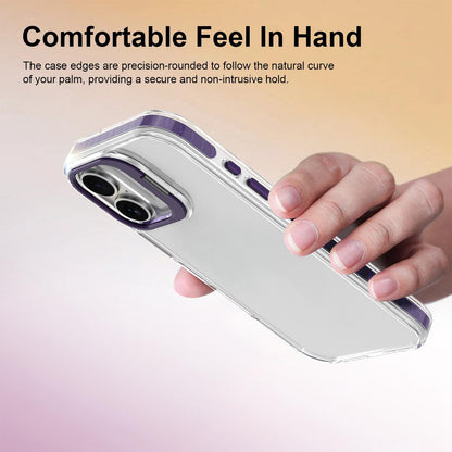 For iPhone 17 Lens Frame Holder Acrylic TPU Phone Case - Clear Purple - EDA009890905E