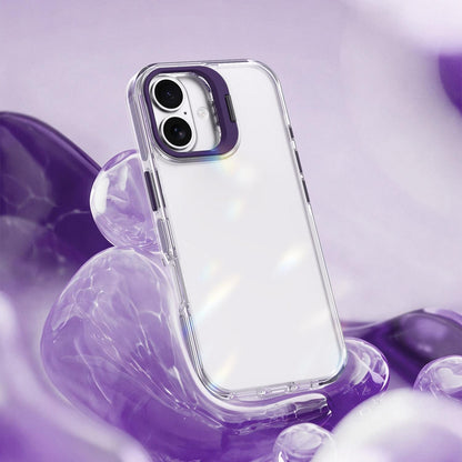 For iPhone 17 Lens Frame Holder Acrylic TPU Phone Case - Clear Purple - EDA009890905E