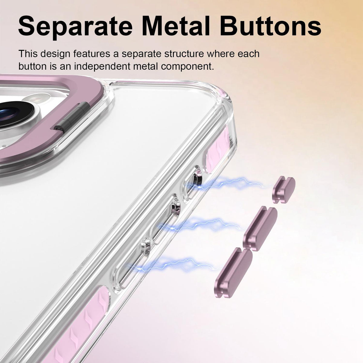 For iPhone 16 Pro Lens Frame Holder Acrylic TPU Phone Case - Clear Pink - EDA009890908B