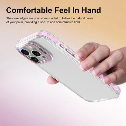 For iPhone 16 Pro Lens Frame Holder Acrylic TPU Phone Case - Clear Pink - EDA009890908B