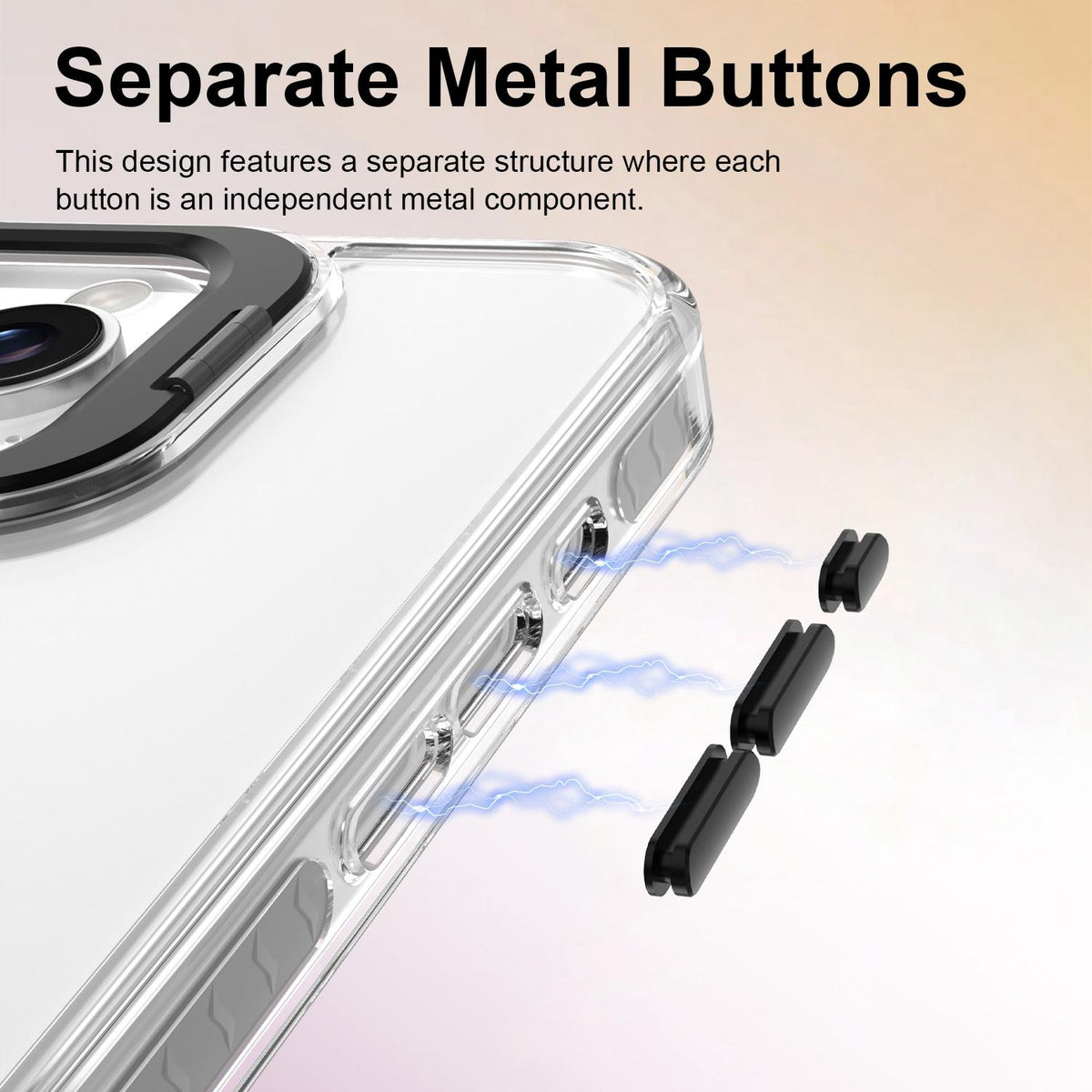 For iPhone 16 Pro Lens Frame Holder Acrylic TPU Phone Case - Clear Black - EDA009890908C