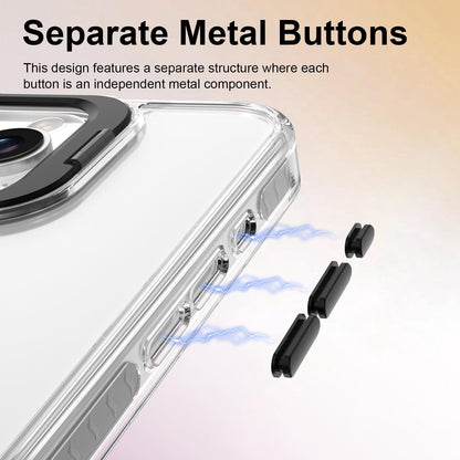 For iPhone 16 Pro Lens Frame Holder Acrylic TPU Phone Case - Clear Black - EDA009890908C